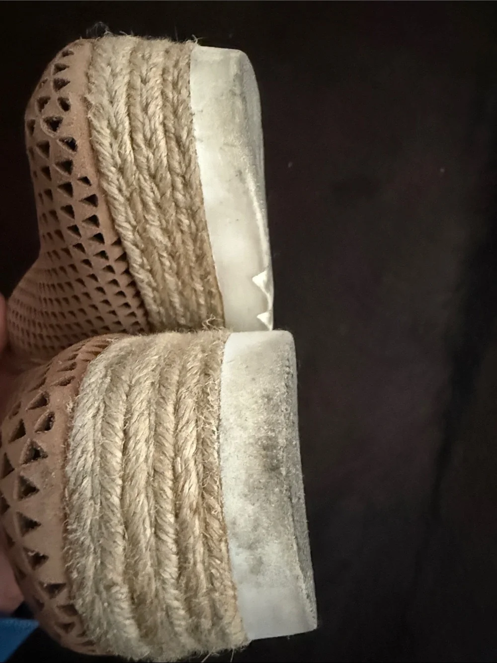 Steve Madden Nude Perforated Espadrille Platform Slip-On Sneakers